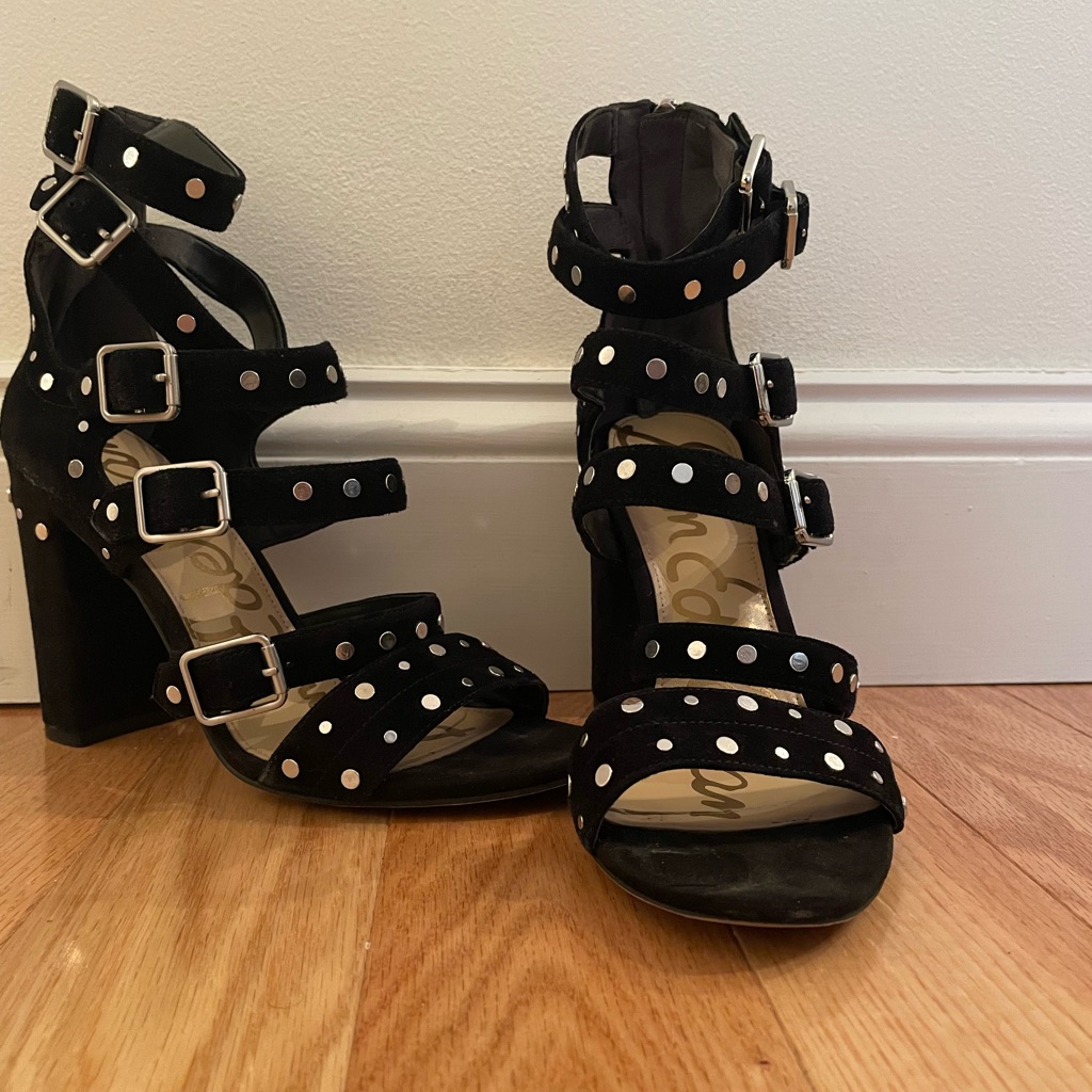 Sam Edelman York Black Stud Heels